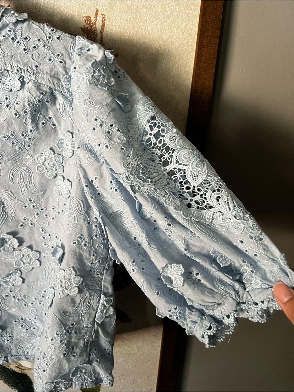 Blue Embroidered Button Down - Picture 4 of 4